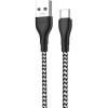 Кабель Borofone BX39 USB Type-A - USB Type-C (1 м, черный/белый)